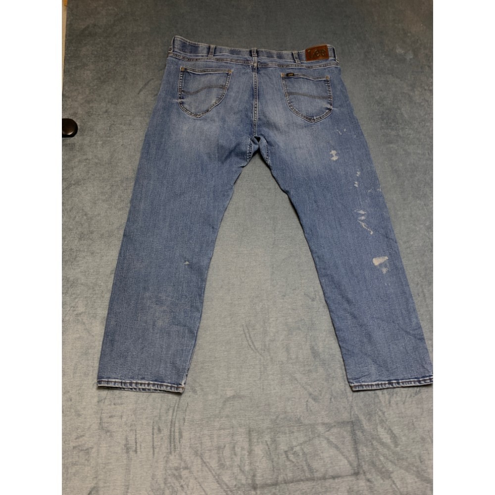 Lee Slim Straigth Jeans Mens 40W Blue Denim Medium Wash 5-Pockets Streetwear